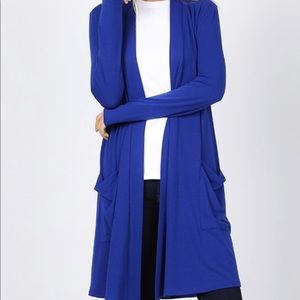 Dodger blue cardigan